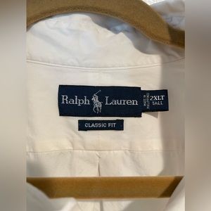 Mens Ralph Lauren Button Down Dress Shirt in White Size 2XL Tall